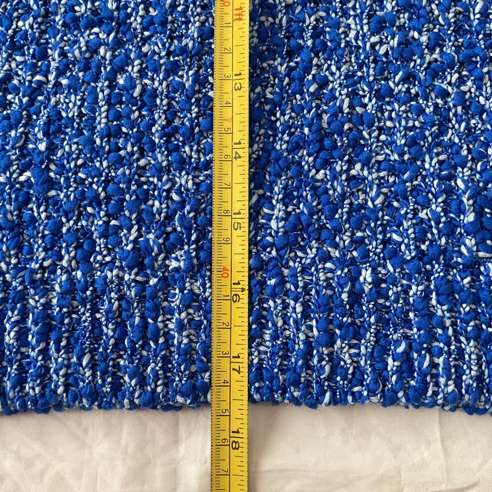 Milly New York Sweater Top S Blue Textured Popcorn Knit Button Tab Short Sleeve - Picture 14 of 15